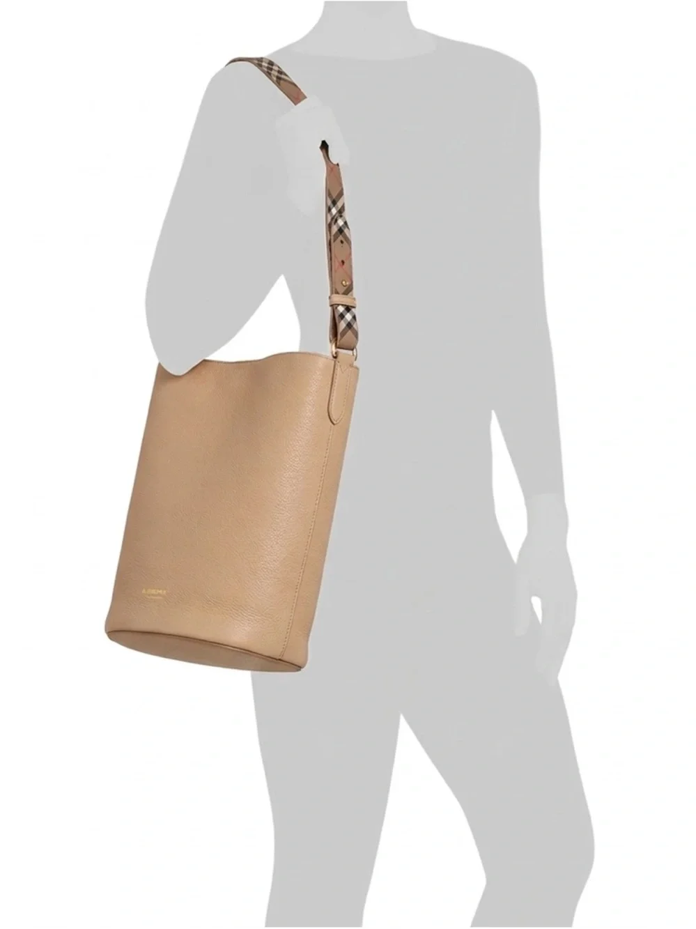 Burberry Black Leather Bucket Bag Medium